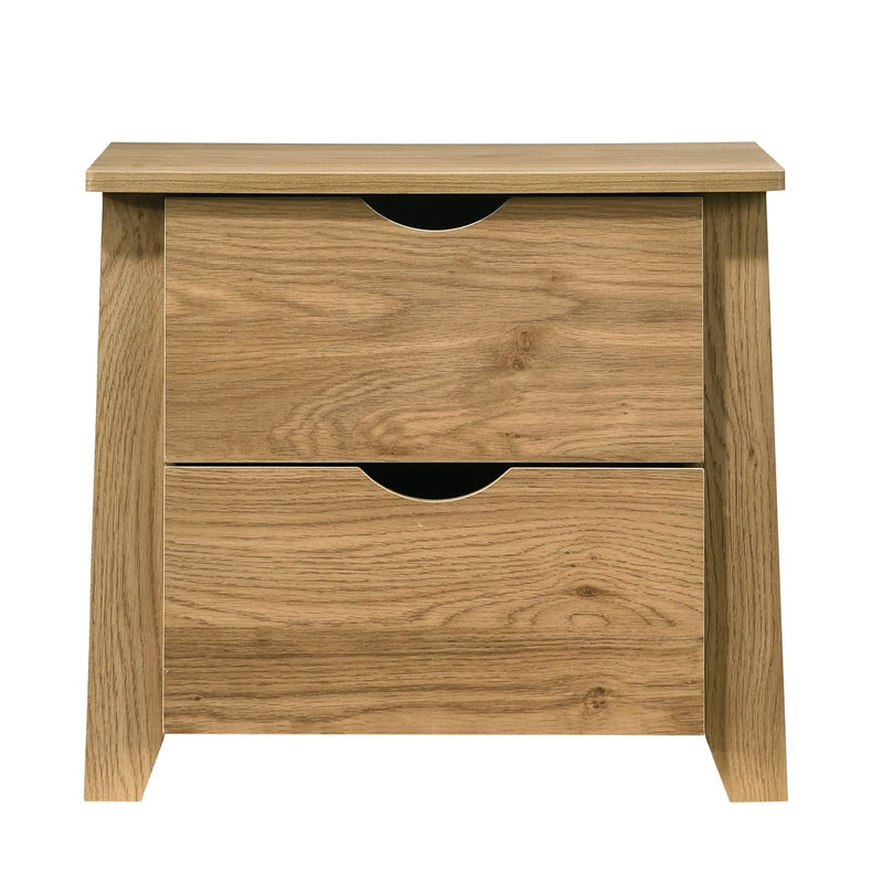 Wooden Bedside Table with 2 Drawers - Bedzy Australia