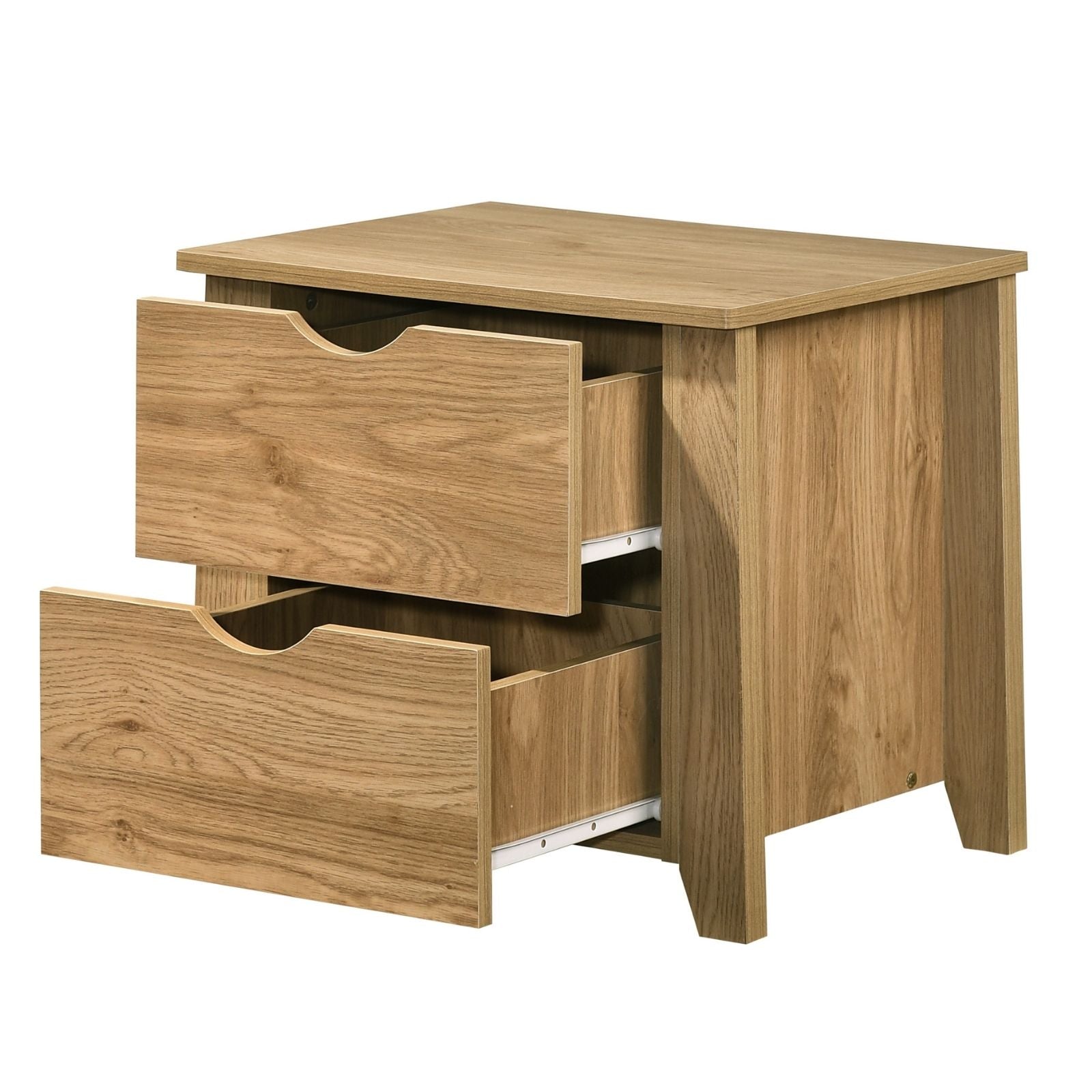 Wooden Bedside Table with 2 Drawers - Bedzy Australia