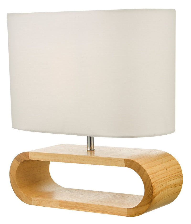 Wooden Modern Table Lamp Timber Bedside Lighting Desk Reading Light Brown White - Bedzy Australia