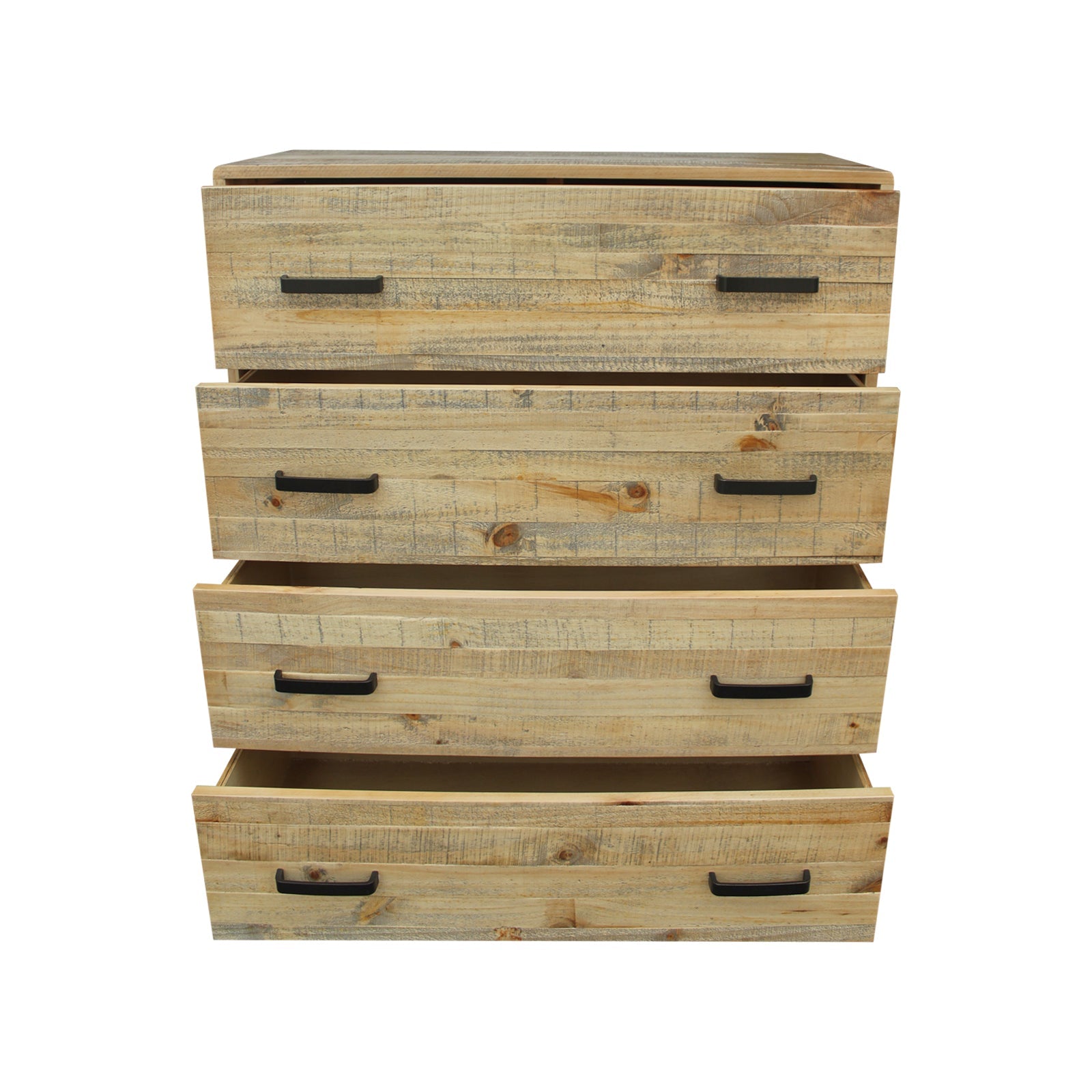 Woodland Tallboy with 4 Storage Drawers Light Brown - Furniture > Bedroom - Bedzy Australia