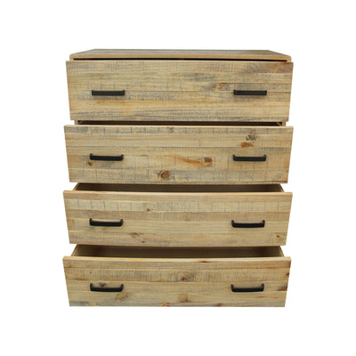 Woodland Tallboy with 4 Storage Drawers Light Brown - Furniture > Bedroom - Bedzy Australia