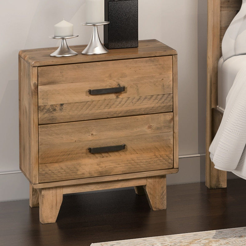 Woodstyle Bedside 2 drawers - Bedzy Australia - Furniture > Bedroom