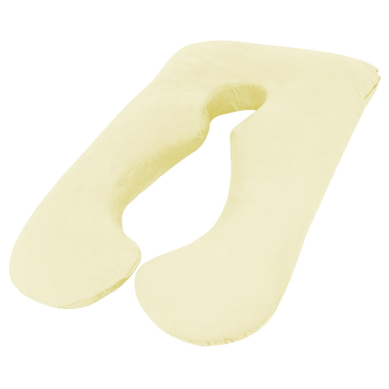 Woolcomfort Aus Made Maternity Pregnancy Nursing Sleeping Body Pillow Pillowcase Included Cream - Bedzy Australia (ABN 18 642 972 209) - Home & Garden > Bedding