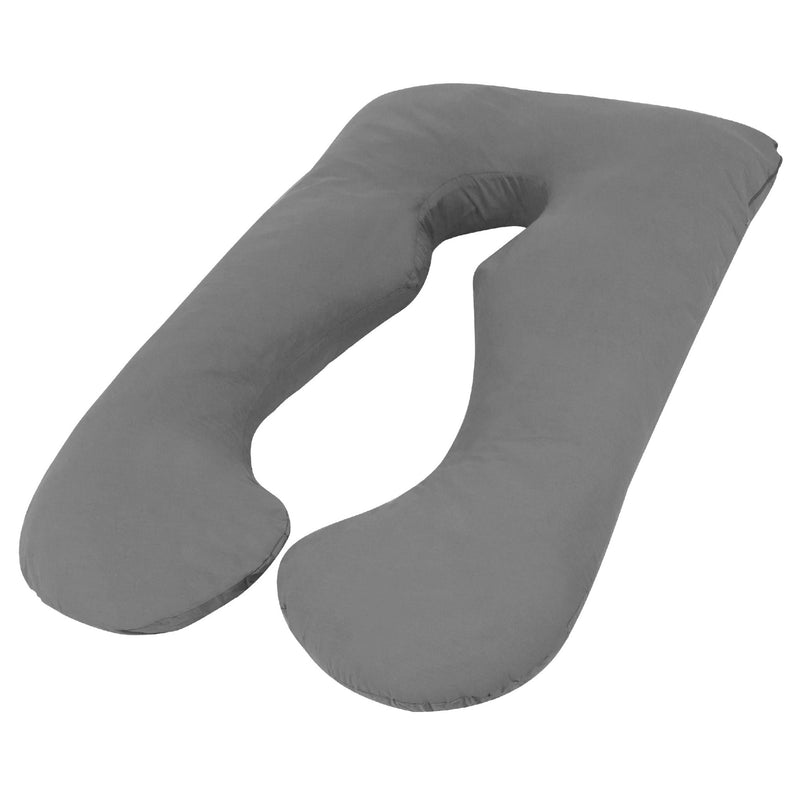 Woolcomfort Aus Made Maternity Pregnancy Nursing Sleeping Body Pillow Pillowcase Included Grey - Bedzy Australia (ABN 18 642 972 209) - Home & Garden > Bedding