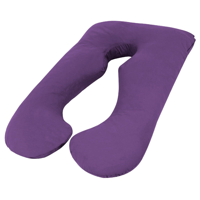 Woolcomfort Aus Made Maternity Pregnancy Nursing Sleeping Body Pillow Pillowcase Included Purple - Bedzy Australia (ABN 18 642 972 209) - Home & Garden > Bedding