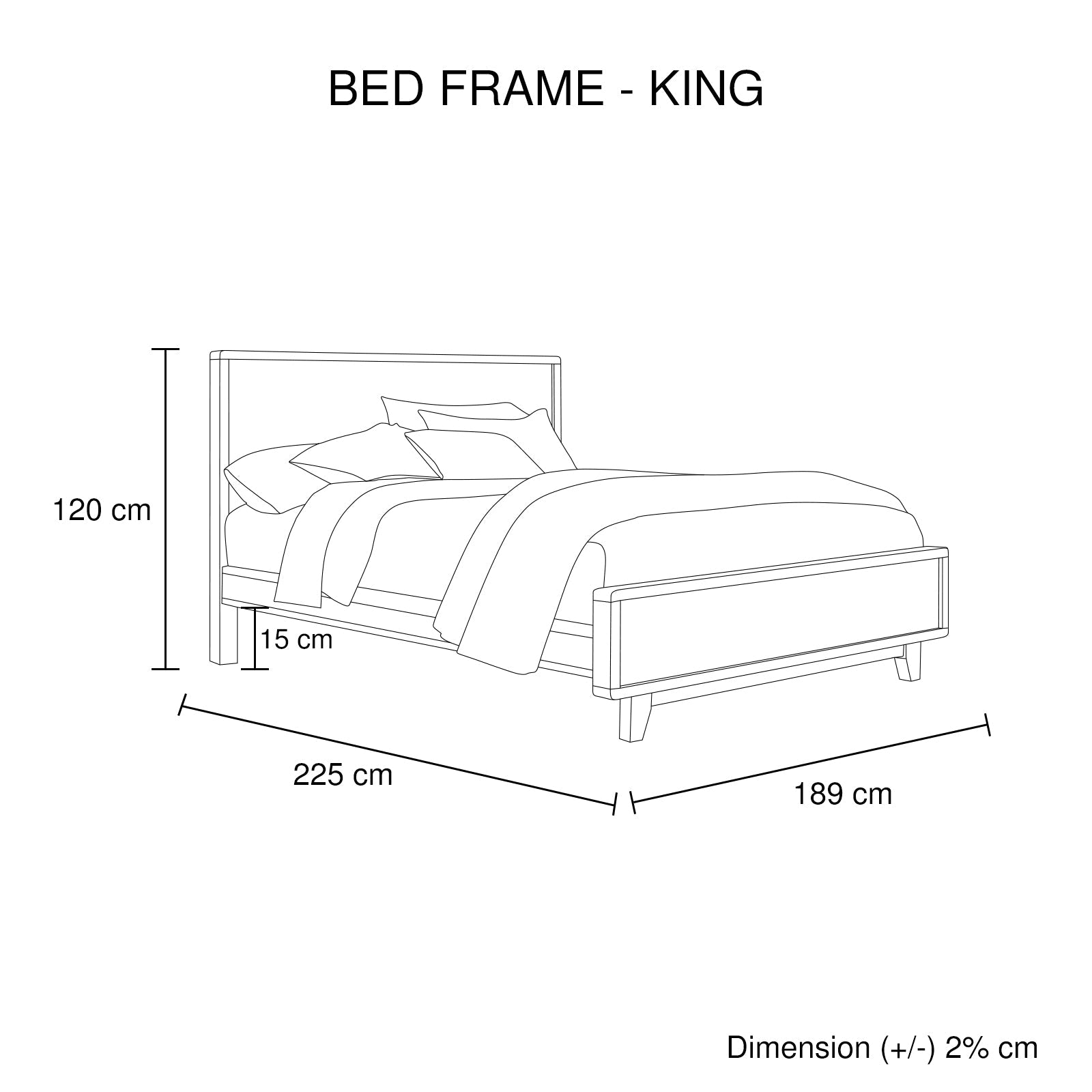 Wooldland King Size Wooden Bed Frame - Light Brown - Furniture > Bedroom - Bedzy Australia