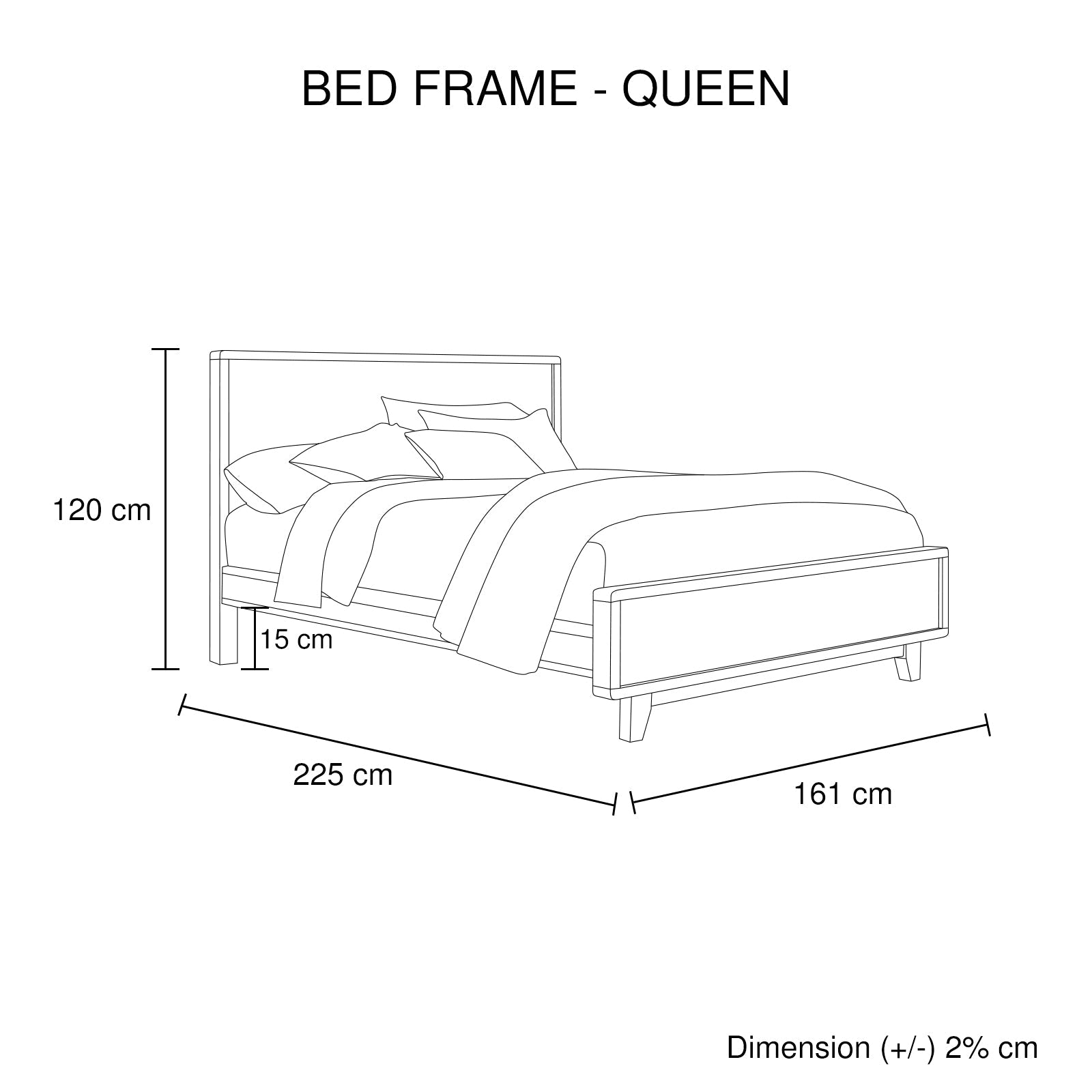 Wooldland Queen Size Wooden Bed Frame - Light Brown - Furniture > Bedroom - Bedzy Australia