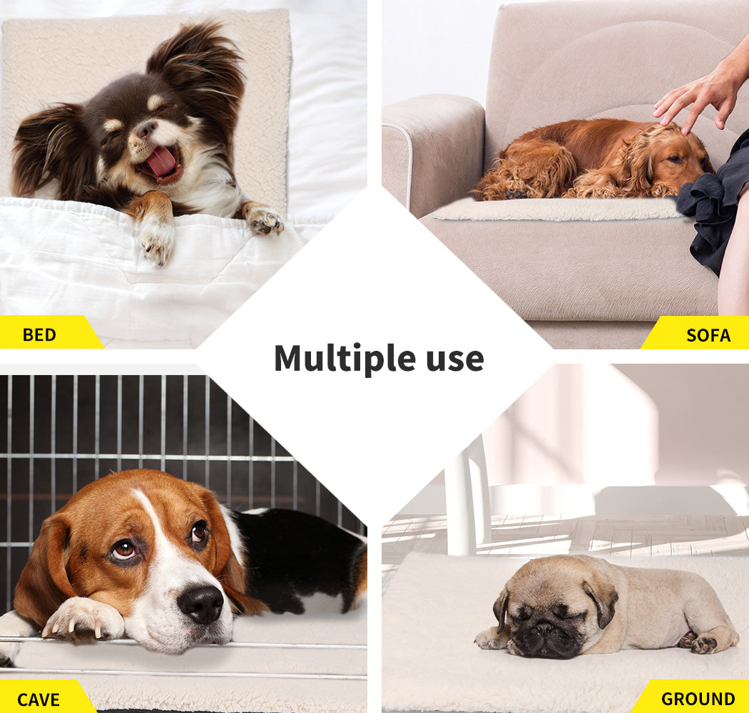 Heated Pet Bed Heating Pad Dog Beds Bedding Soft Mattress Cushion Pillow M - Bedzy Australia